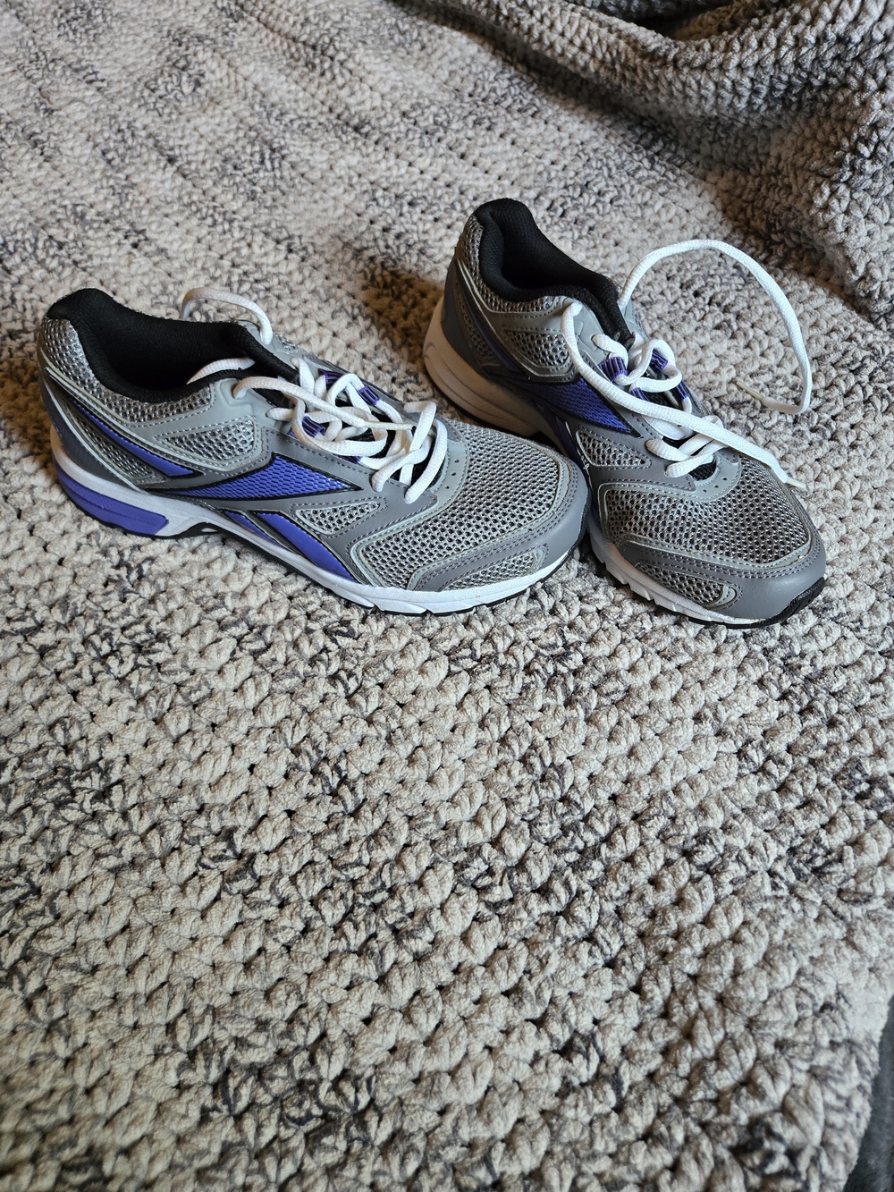 Reebok Gray and Purple Women's Athletic Running Shoes